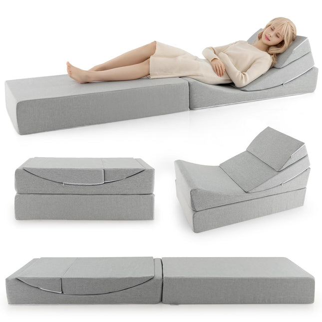 4-in-1 Floor Futon Sleeper Chair with High-Density Foam - Dreamade