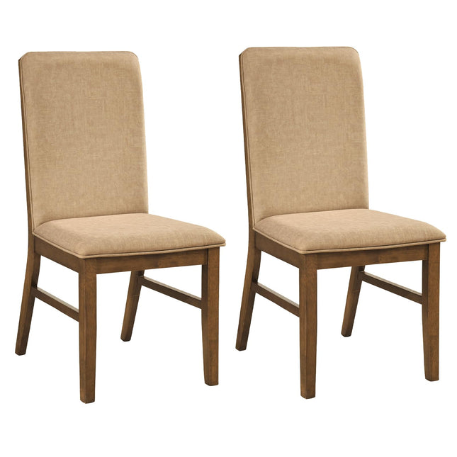 Dreamade Upholstered Dining Chairs | High Back Padded Fabric Kitchen Chairs with Solid Rubber Wood Legs