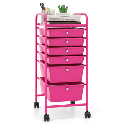 Dreamade 6 Storage Drawer Cart Rolling Organizer Cart for Tools