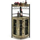 Dreamade Corner Bar Cabinet with Glass Holder