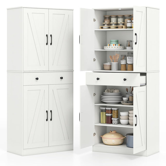 Dreamade 72" Tall Kitchen Pantry Cabinet for Living Room