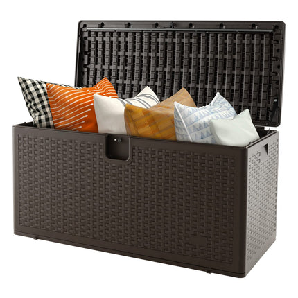 Dreamade Patio Deck Box - Outdoor Storage Bin with Flip Lid, Lock Hole, 31-130 Gallons