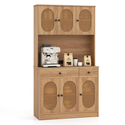 Dreamade Kitchen Hutch, 71" Tall Boho Pantry Cabinet