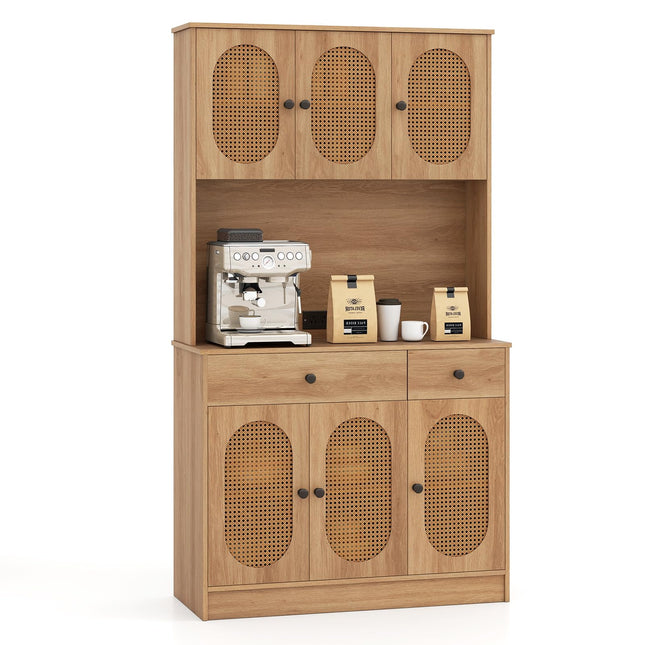 Dreamade Kitchen Hutch, 71" Tall Boho Pantry Cabinet