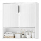 Dreamade Fluted Bathroom Wall Cabinet | Over-the-Toilet Medicine Cabinet w/ 2 Doors