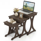 Dreamade Nesting Coffee Table Set-of-3 - Stackable Rectangular Sofa End Side Table