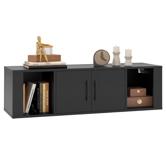 Wall Mounted Storage Cabinet 2 Cube Floating Media Hanging Desk