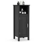 Dreamade Narrow Bathroom Storage Cabinet - Corner Unit with Open Compartment, Adjustable Shelf
