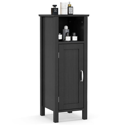 Dreamade Narrow Bathroom Storage Cabinet - Corner Unit with Open Compartment, Adjustable Shelf