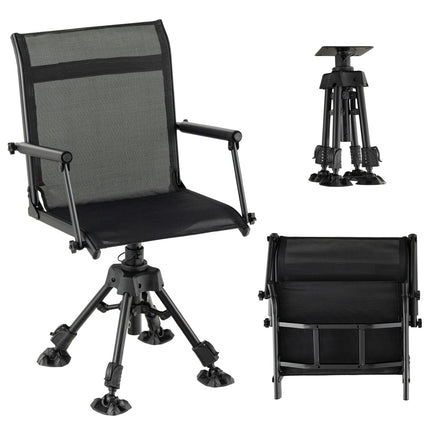 DREAMADE 360°Swivel Hunting Chair Foldable Ground Blind Chair