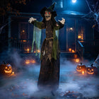 DREAMADE Animatronic Halloween Witch w/Glowing Red Eyes & Spooky Sounds