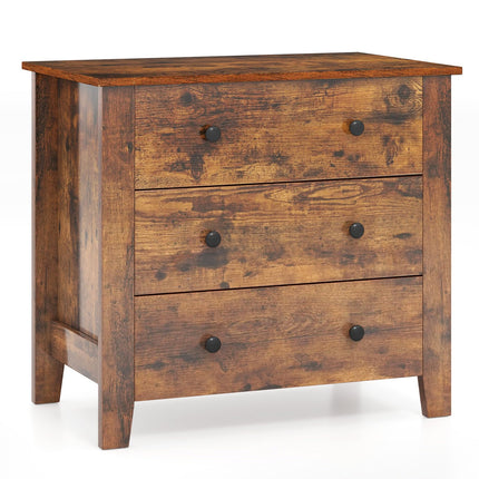 Dreamade Small 3-Drawer Dresser for Bedroom - 28.5” x 18” x 26” Wide Chest of Drawers, Modern Large Nightstand