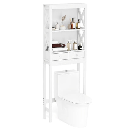 Dreamade Over The Toilet Storage Cabinet, 65" Tall Freestanding Bathroom Organizer with Open Shelves