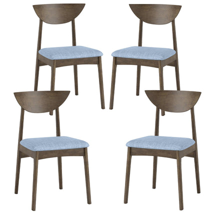 Dreamade Wooden Dining Chairs Set of 2/4 Linen Fabric Upholstered Kitchen Chairs