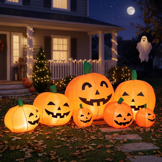 DREAMADE 7.5 FT Halloween Inflatable Pumpkins Blow Up Jack-o-Lantern