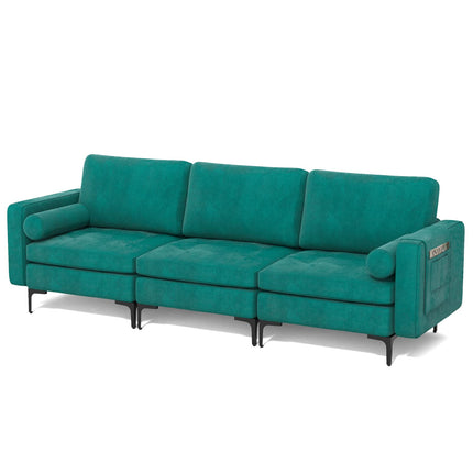 Dreamade 97" Sectional Sofa Couch, 3-Seater Modular Sleeper with USB Ports
