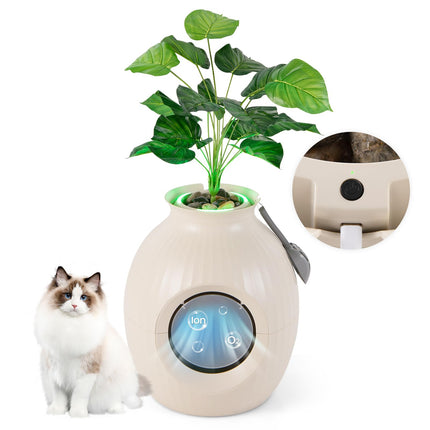 Dreamade Cat Litter Box Plant - Hidden Litter Box Furniture with Lights