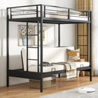 Dreamade Twin Over Futon Bunk Bed, Metal Bunk Bed with Futon
