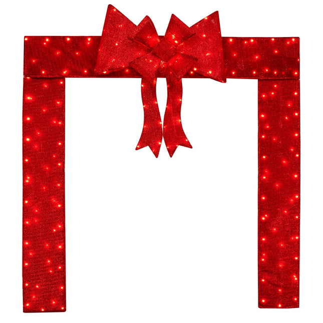 Dreamade Lighted Christmas Doorway Arch, Light-up Xmas Decoration with 240 LED Lights