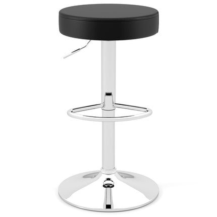 Dreamade Adjustable Height PU Leather Bar Chair with Swivel Padded Seat