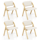 Dreamade Set of 2 Folding Kitchen Dining Chairs with Rubber Wood Legs