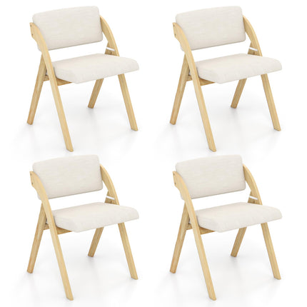 Dreamade Set of 2 Folding Kitchen Dining Chairs with Rubber Wood Legs