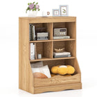 Dreamade Storage Cabinet, Small Bookshelf, Short Bookcase with 4 Open Storage Cube & Bottom Compartment