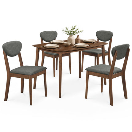 Dreamade Mid-Century Modern Kitchen Table and Upholstered Chairs Set for 4