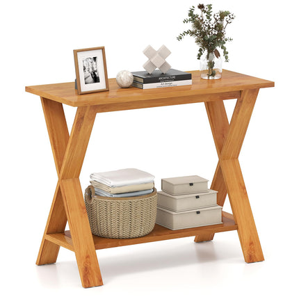 Dreamade Solid Teak Wood Console Table