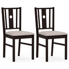 Dreamade Wood Dining Chairs w/Fabric Padded Seat & Slatted Curved Back (2/4)