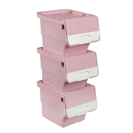 Dreamade Plastic Stackable Storage Bins with Lids & Wheels