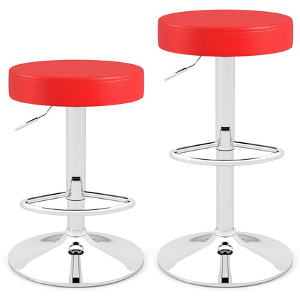 Dreamade Adjustable Height PU Leather Bar Chair with Swivel Padded Seat