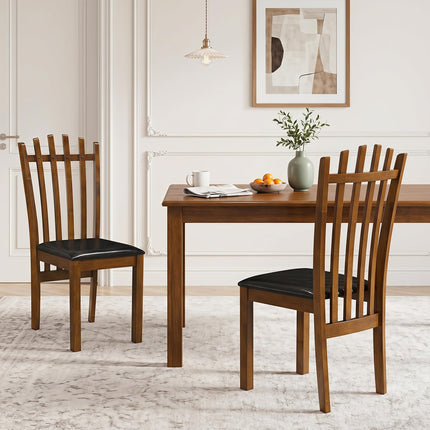 Dreamade Wood Dining Chairs Set w/ Rubber Wood Frame