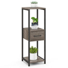Dreamade 3 Tier Tall Plant Stand Indoor, 36 Inch Corner Plant Holder with Drawer & Metal Frame