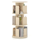 Dreamade 3-Tier Rotating Bookshelf 360° Display Rack w/Dividers & Anti-Falling Baffles