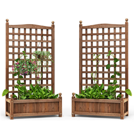 DREAMADE Raised Garden Bed with Trellis, 25" x 11" x 48" Planter