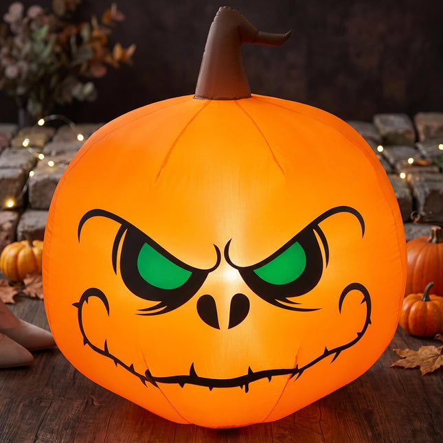 DREAMADE 4 FT Halloween Inflatable Pumpkin Jack-o-Lantern with LED Lights