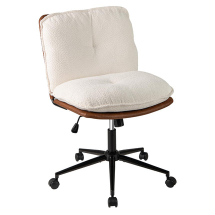 Dreamade Faux Fur Desk Chair with Rocking Backrest & Thick Padded Cushion