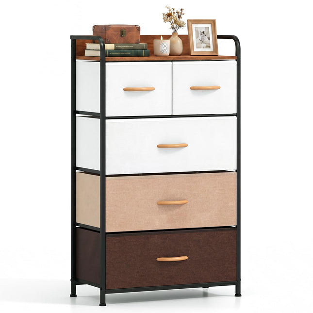 Dreamade 5-Drawer Fabric Dresser with Removable Fabric Bins