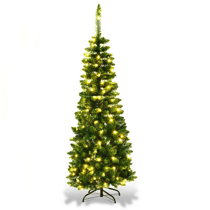 Dreamade Prelit Pencil Christmas Tree, 4.5FT Premium Hinged Fir Tree - DreamadeUS
