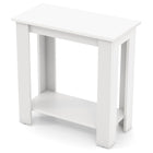 Dreamade 2-Tier End Table White, Modern Side Table with Storage Shelf (1/2)