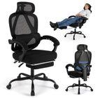 Dreamade Mesh Office Chair with Retractable Footrest 135° Tilting Backrest