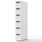 Dreamade Storage Cart, Narrow Plastic Dresser, Rolling Organizer Cart for Office Classroom Bedroom