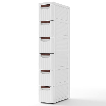 Dreamade Storage Cart, Narrow Plastic Dresser, Rolling Organizer Cart for Office Classroom Bedroom