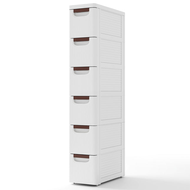 Dreamade Storage Cart, Narrow Plastic Dresser, Rolling Organizer Cart for Office Classroom Bedroom
