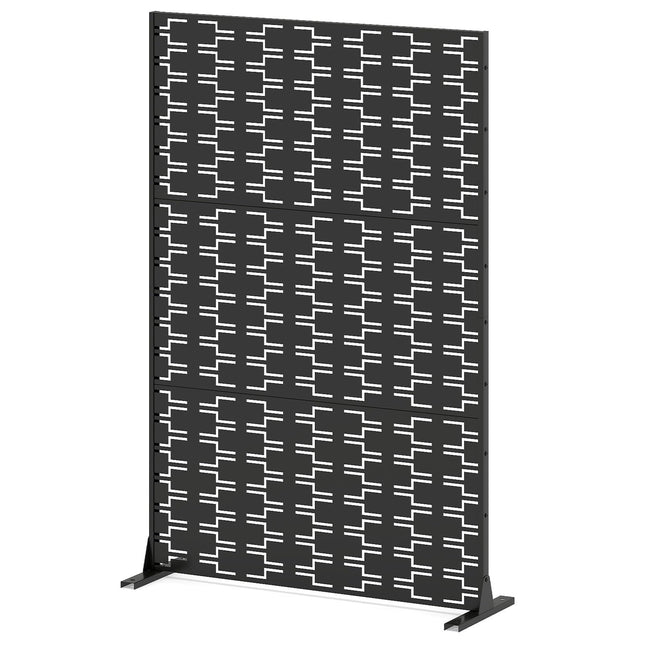 Dreamade Metal Privacy Screen 72 x 48 Inch Freestanding Fence Panel Indoor Outdoor