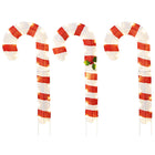 Dreamade Lighted Candy Canes, Set of 3 Christmas Tinsel Candy Cane Decoration with 75 Warm White LED Lights