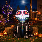 DREAMADE 4ft Halloween Inflatable Lighted Ghost Sugar Skull Cat