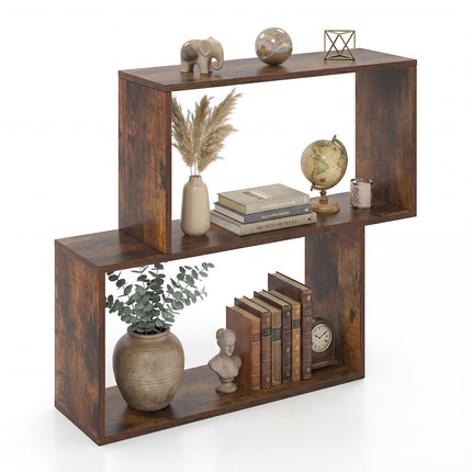 Dreamade Geometric Bookcase Side Table with Open Storage