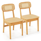 Dreamade Rattan Dining Chairs Set of 2, Boho Cane Kitchen Chairs, Max Load 300 Lbs